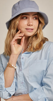 Daisy Bucket Hat - Sky Blue