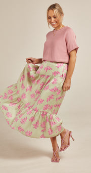 Jasmine Skirt - Green Floral