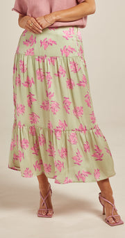 Jasmine Skirt - Green Floral