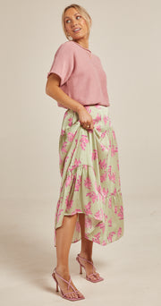 Jasmine Skirt - Green Floral