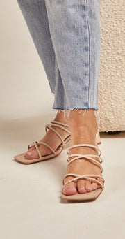Ariana Heel - Cream Leather