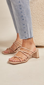 Ariana Heel - Cream Leather