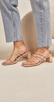 Ariana Heel - Cream Leather
