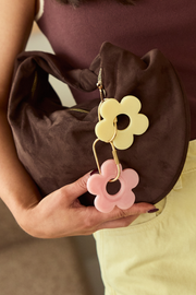 Handmade Daisy Keyring - Butter