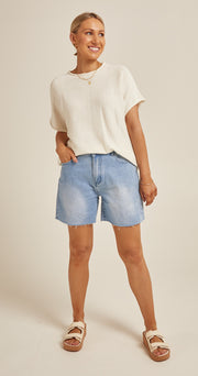 Perry Denim Shorts - Light Blue