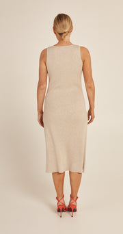 Tyla High Neck Dress - Oatmeal