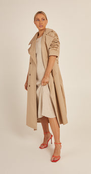 Tyla High Neck Dress - Oatmeal