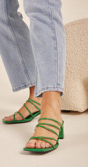 Ariana Heel - Green Leather