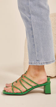Ariana Heel - Green Leather