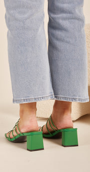 Ariana Heel - Green Leather
