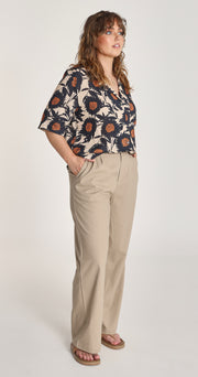 Carrie Linen Blend Pant - Camel