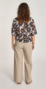 Carrie Linen Blend Pant - Camel