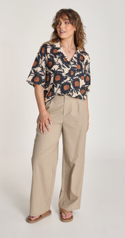 Carrie Linen Blend Pant - Camel