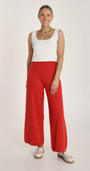 Rosie Knitted Pant - Scarlet