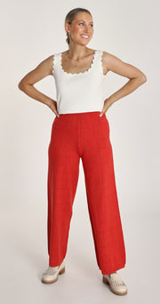 Rosie Knitted Pant - Scarlet