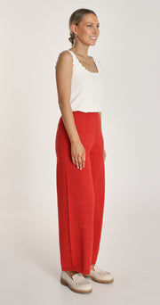 Rosie Knitted Pant - Scarlet