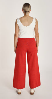 Rosie Knitted Pant - Scarlet