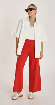 Rosie Knitted Pant - Scarlet
