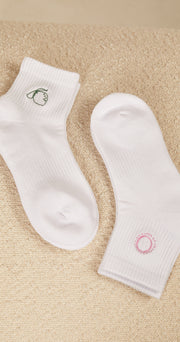 Vacation Ankle Sock Twin Pack - White