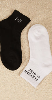 Ankle Sock Twin Pack - Black & White