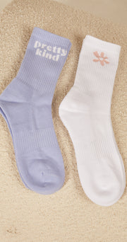 Sock Twin Pack - Blue and White