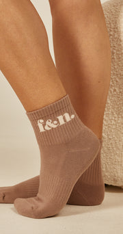 Classic Logo Ankle Socks - Latte