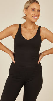 Venus Cropped Tank - Black