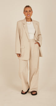 Carrie Linen Blend Blazer - Cream