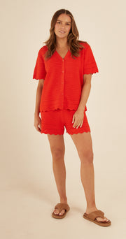Freya Crochet Short - Flame