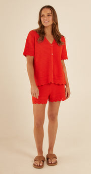 Freya Crochet Short - Flame