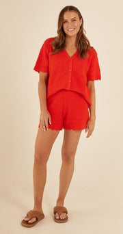 Freya Crochet Short - Flame