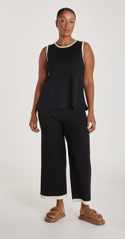 Eden Knitted Pant - Black & Cream