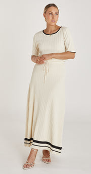 Eden Knitted Skirt - Cream & Black