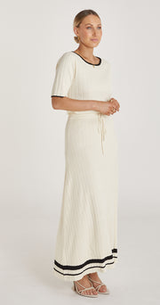 Eden Knitted Skirt - Cream & Black