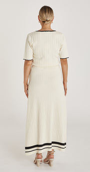 Eden Knitted Skirt - Cream & Black