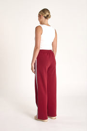 Noah Wide Pant - Burgundy Stripe