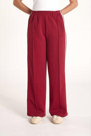 Noah Wide Pant - Burgundy Stripe