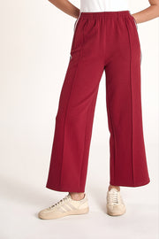 Noah Cropped Pant - Burgundy Stripe