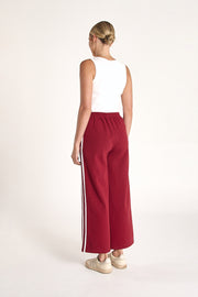 Noah Cropped Pant - Burgundy Stripe