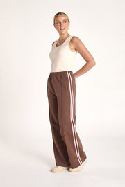 Noah Wide Pant - Chocolate Pink Stripe