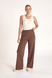 Noah Wide Pant - Chocolate Pink Stripe