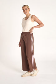 Noah Cropped Pant - Chocolate Pink Stripe