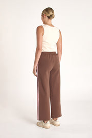 Noah Cropped Pant - Chocolate Pink Stripe