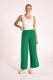 Noah Cropped Pant - Multi Emerald Stripe