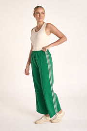Noah Cropped Pant - Multi Emerald Stripe