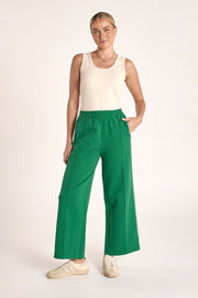 Noah Cropped Pant - Multi Emerald Stripe