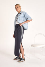 Noah Skirt - Navy White Stripe