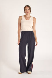 Noah Wide Pant - Navy Multi Stripe