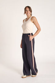 Noah Wide Pant - Navy Multi Stripe