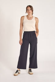 Noah Cropped Pant - Navy Multi Stripe